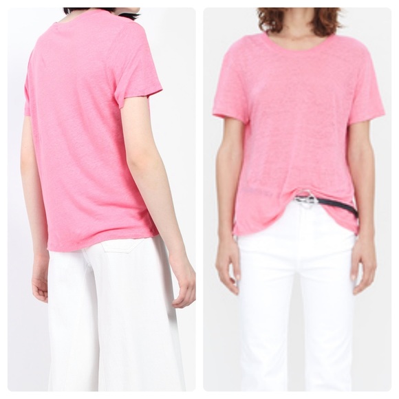 Rodebjer Linen Ninja Tee T Shirt Strong Pink L - Picture 1 of 7